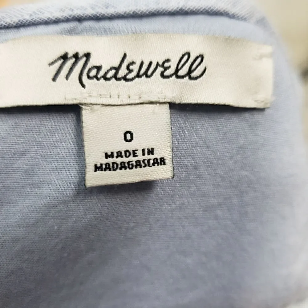 Madewell bellflower ruffle dress craft blue size 0 - Picture 7 of 8